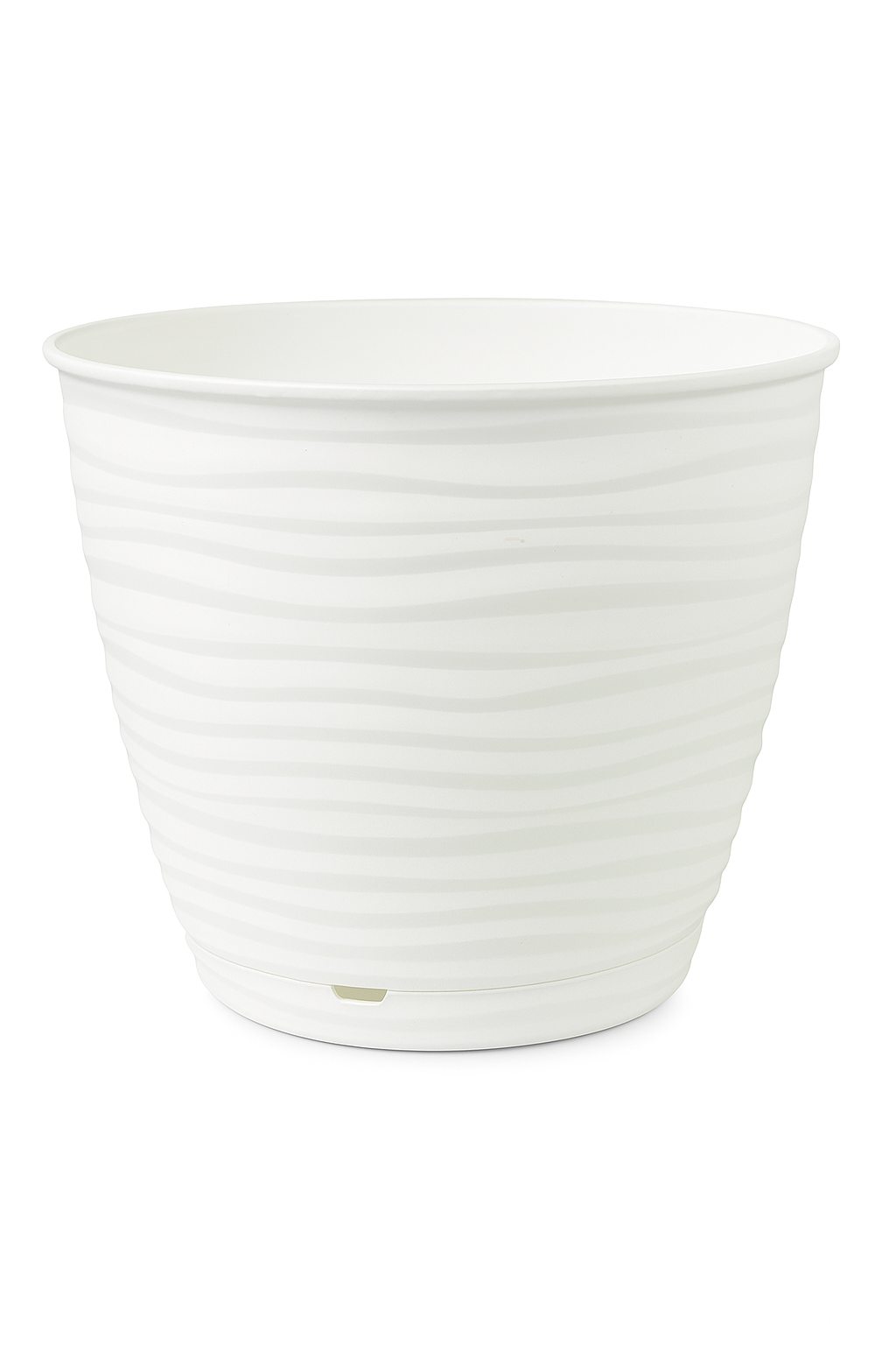 Modern White Wavy Plastic Plant Pot