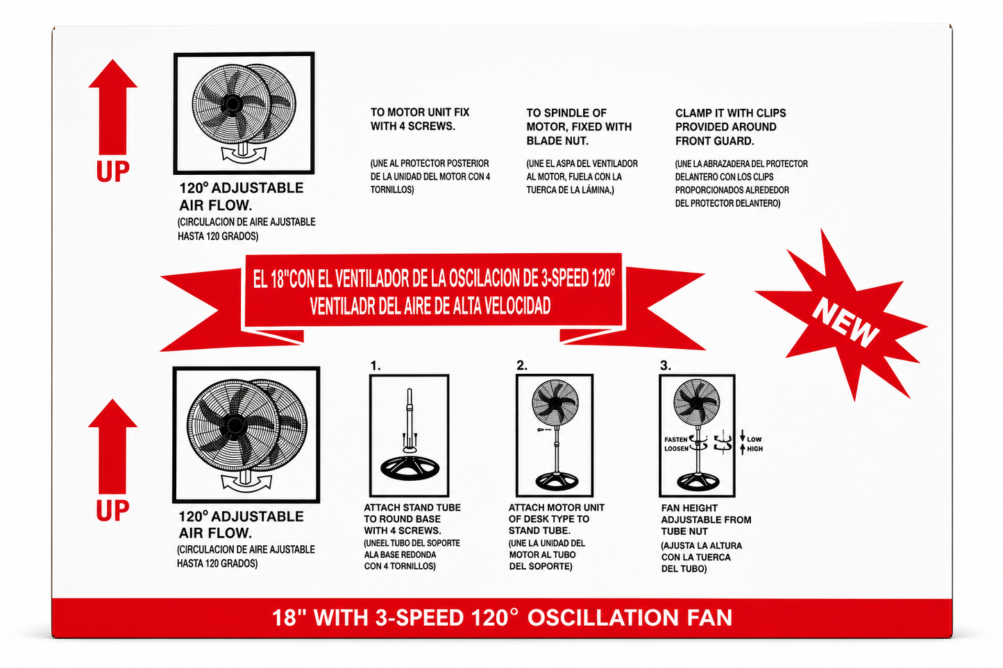 18” Oscillating Standing Fan