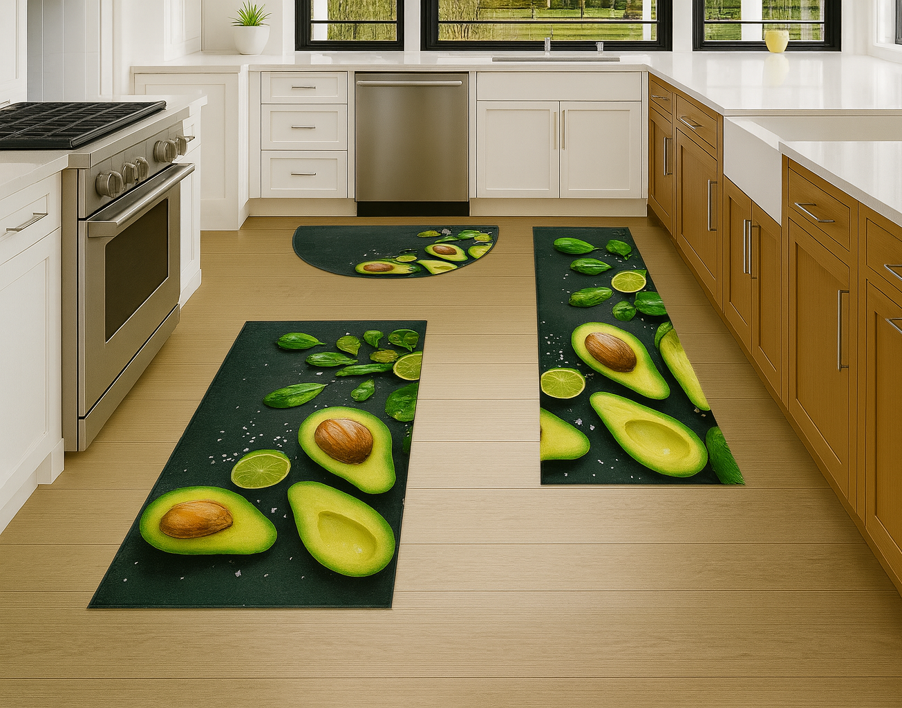 Avocado Fresh Kitchen Mat Set