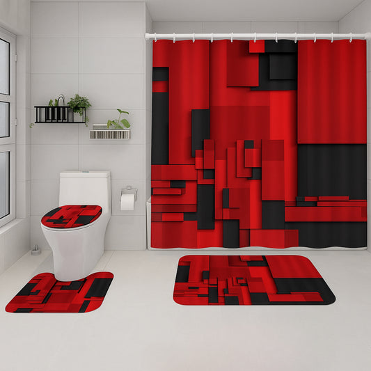Bold Geometric Red & Black Design