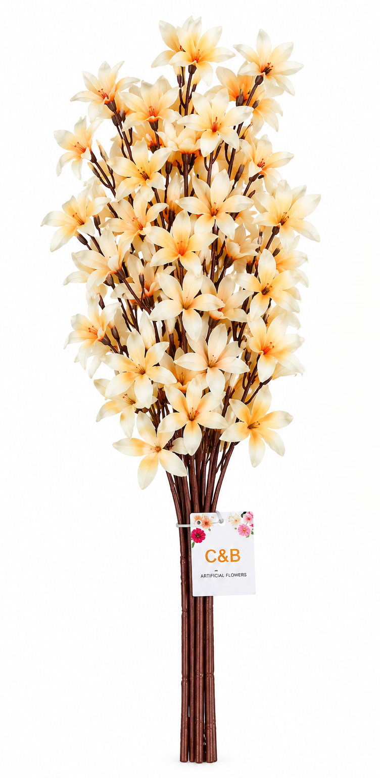 Artificial Flower Branch – Cream & Peach