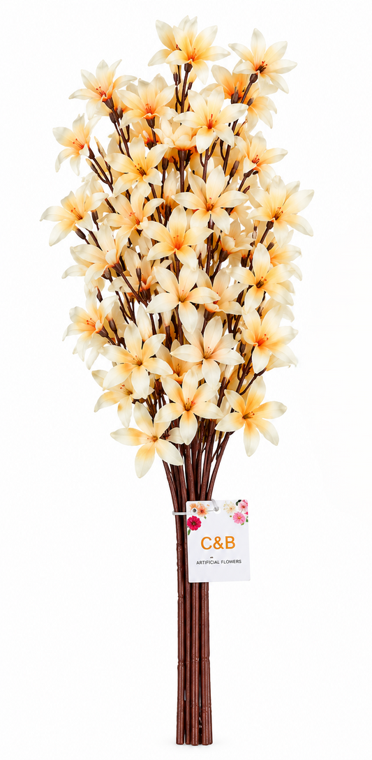 Artificial Flower Branch – Cream & Peach