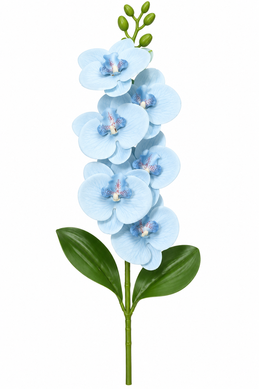 Artificial Light Blue Orchid Flower Stem