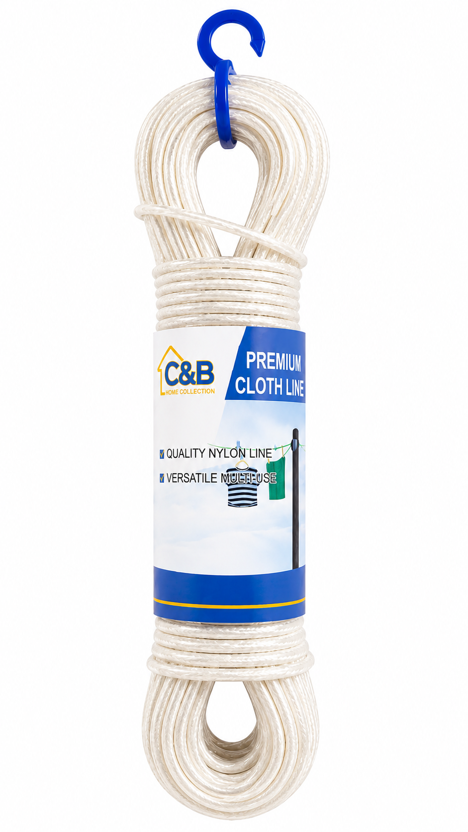 Cloth Line Steel/ with 2 Hooks 20M