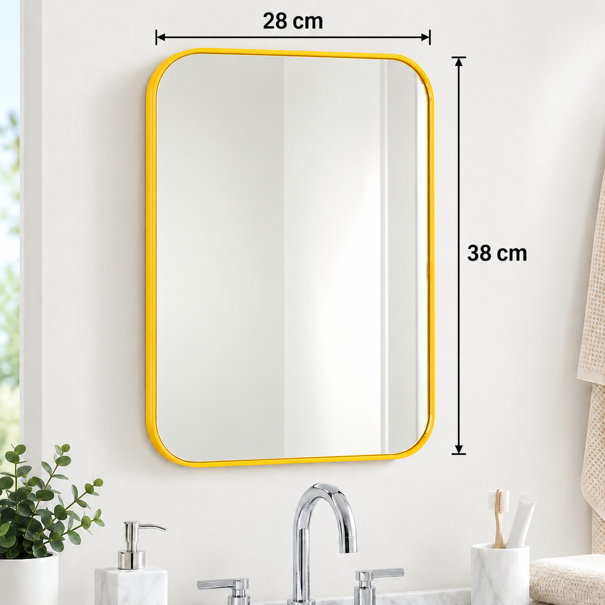 Gold Wall Mirror  – 28 × 38 cm