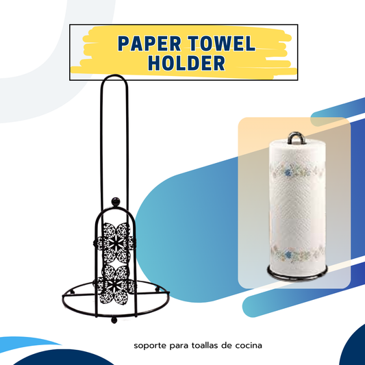 Kitchen Roll Holder ( Black Leaf Design )