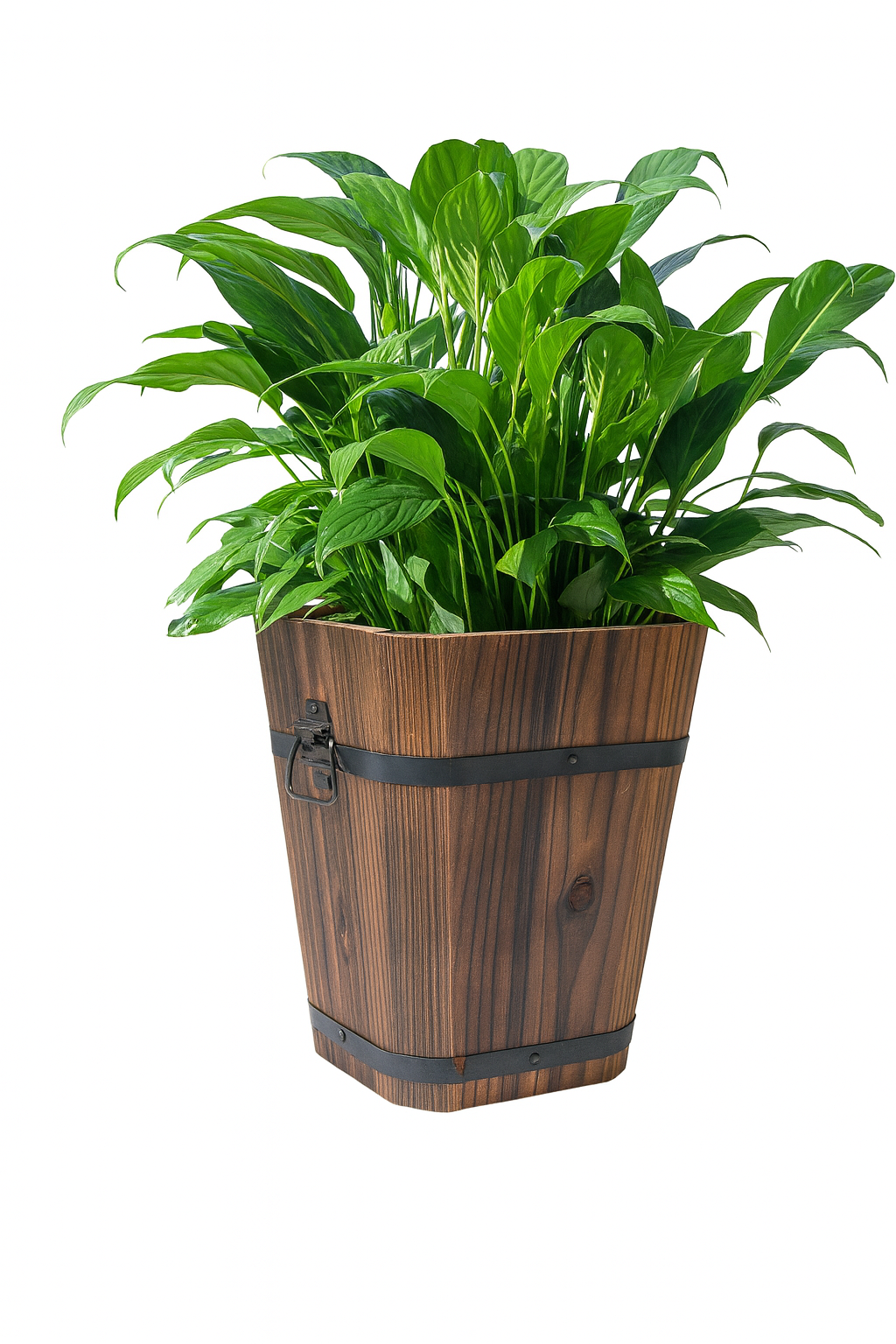 Wooden Bucket Planter Rustic Decorative