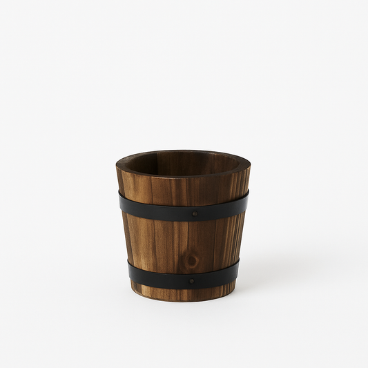 Wooden Flower Pots Barrel Planter Round Garden