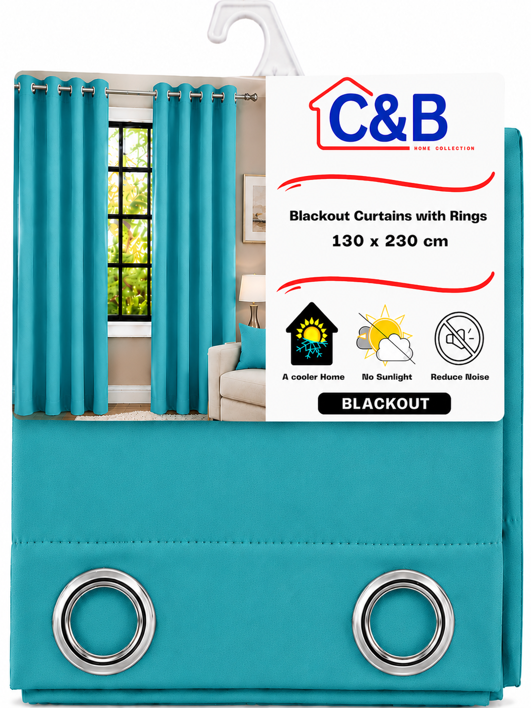Blackout Curtains With Rings 130 x 230 cm