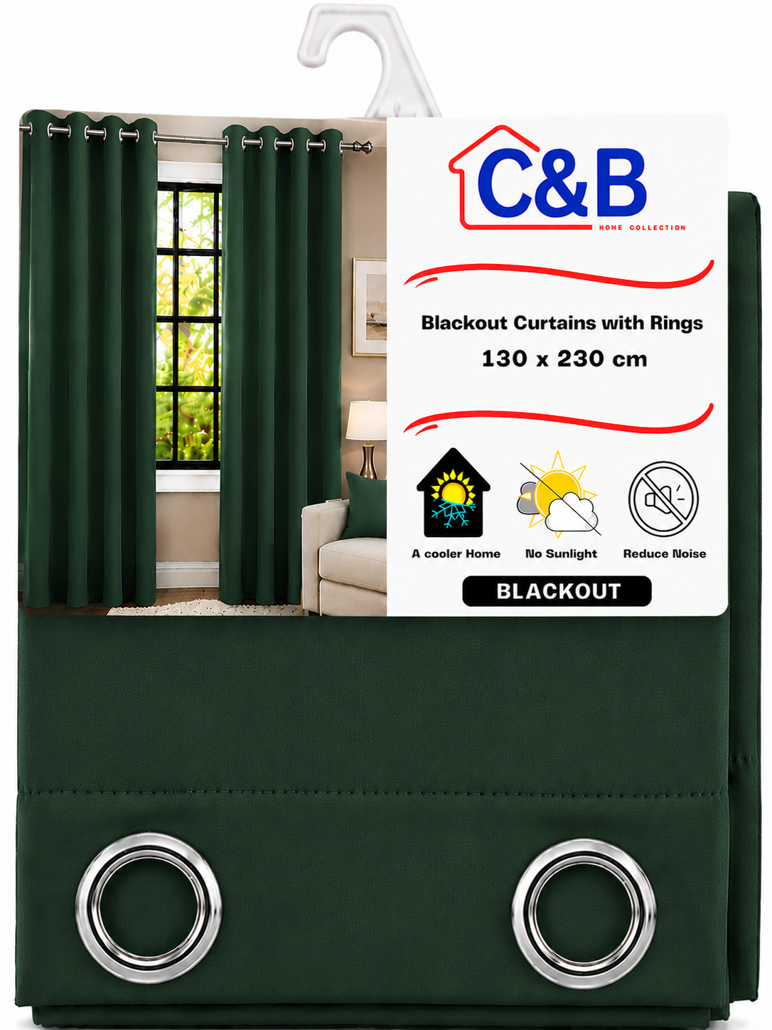 Blackout Curtains With Rings 130 x 230 cm
