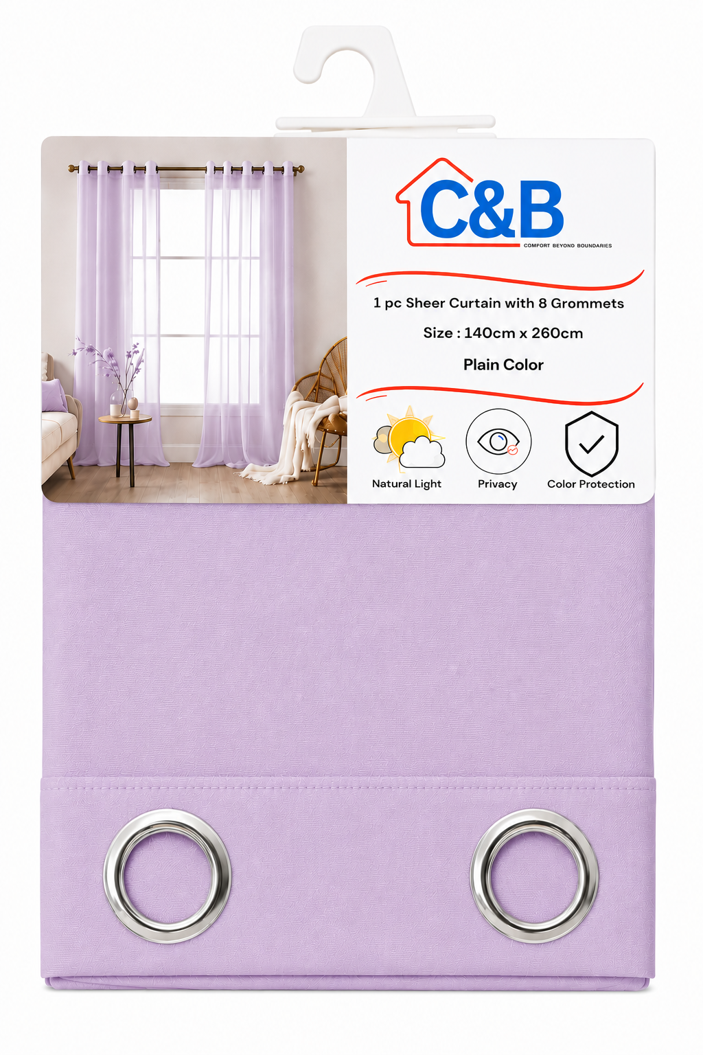 Sheer Curtains with Rings – 140 × 260 cm