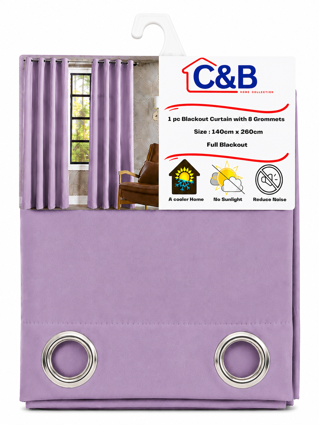 Blackout Curtains With Rings – 140 × 260 cm