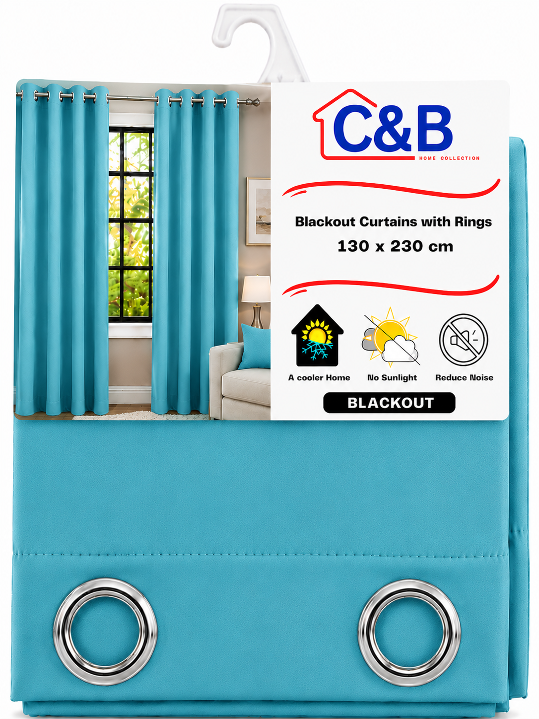 Blackout Curtains With Rings 130 x 230 cm