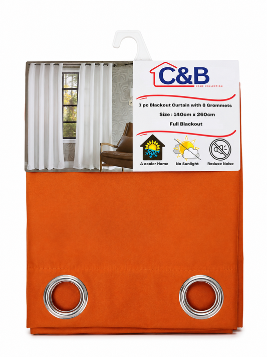Blackout Curtains With Rings – 140 × 260 cm