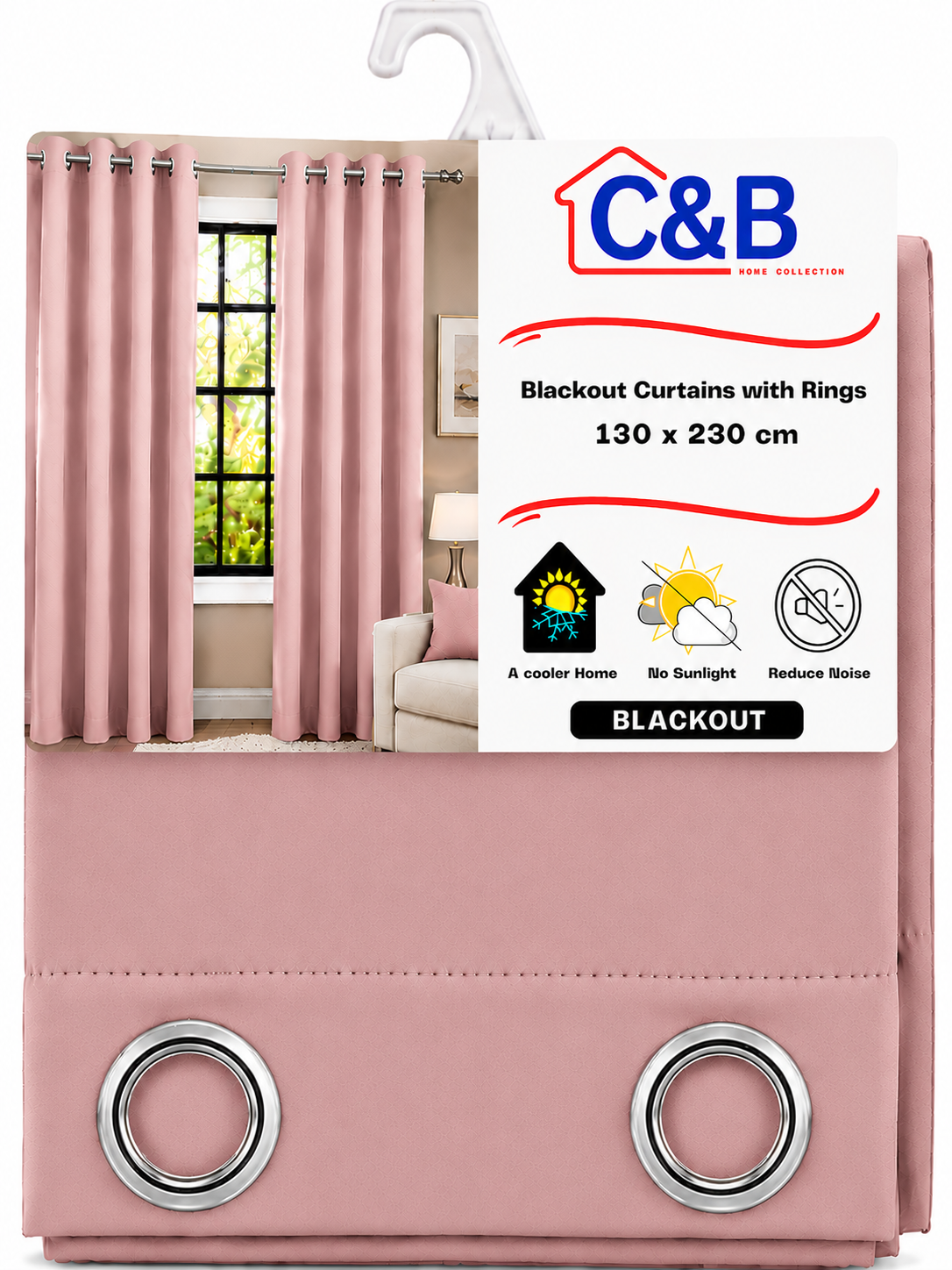 Blackout Curtains With Rings 130 x 230 cm
