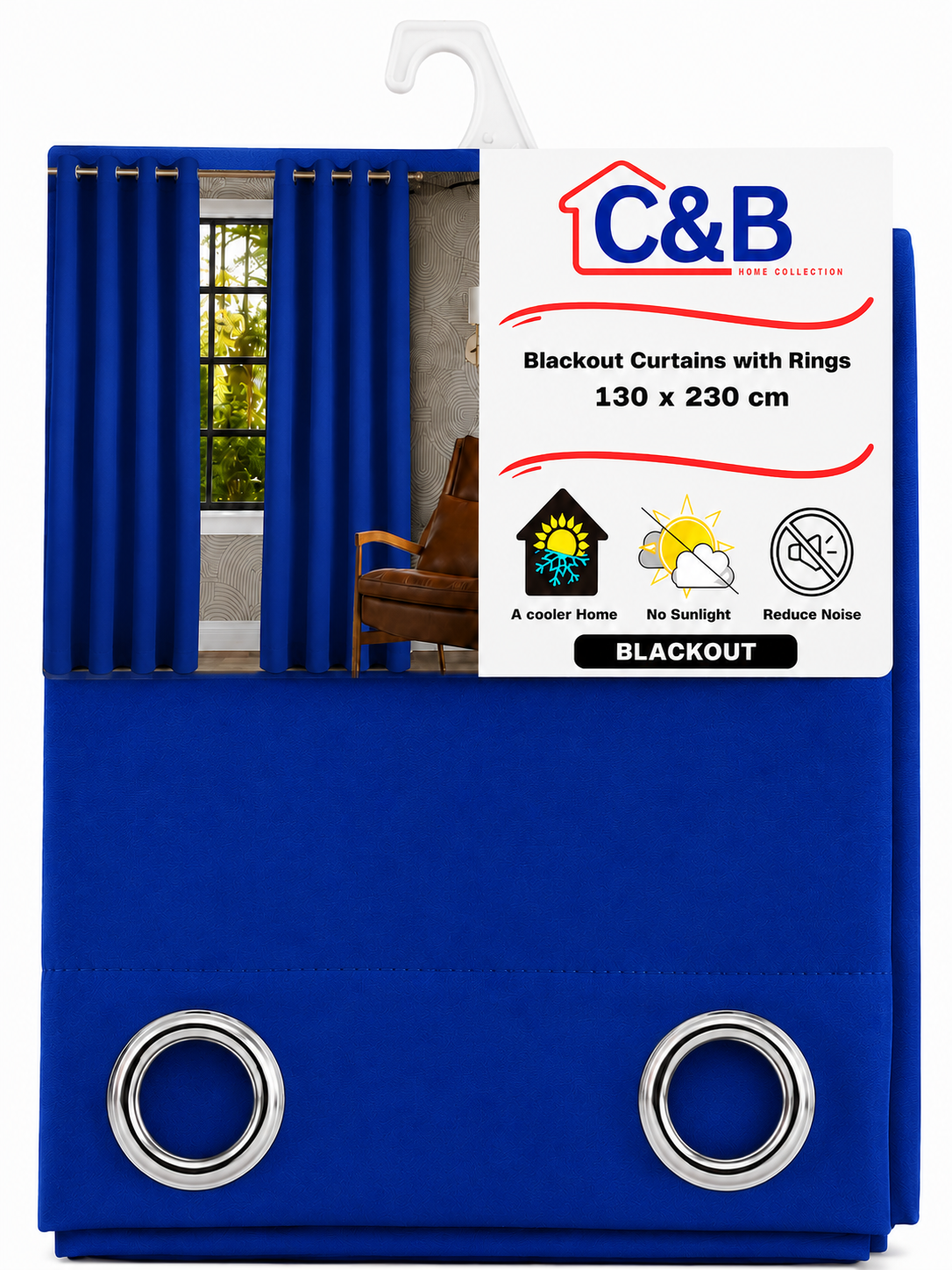 Blackout Curtains With Rings 130 x 230 cm