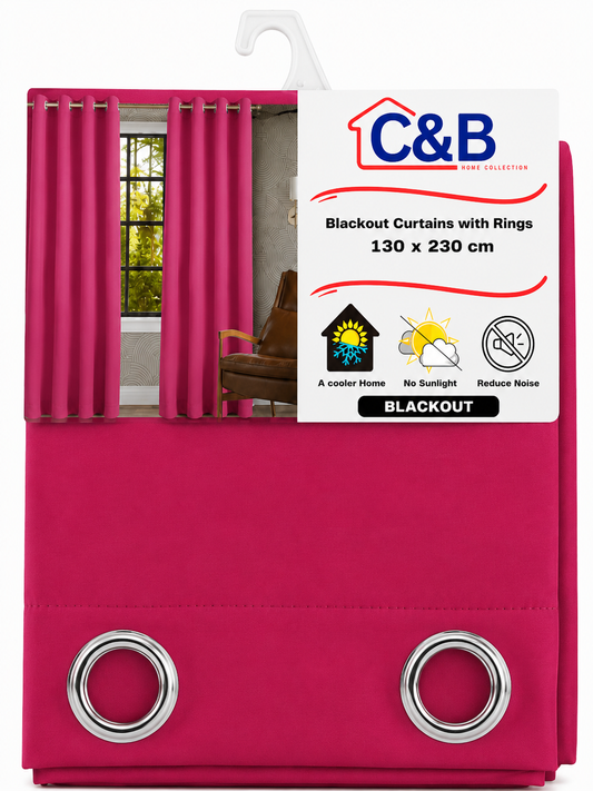 Blackout Curtains With Rings 130 x 230 cm