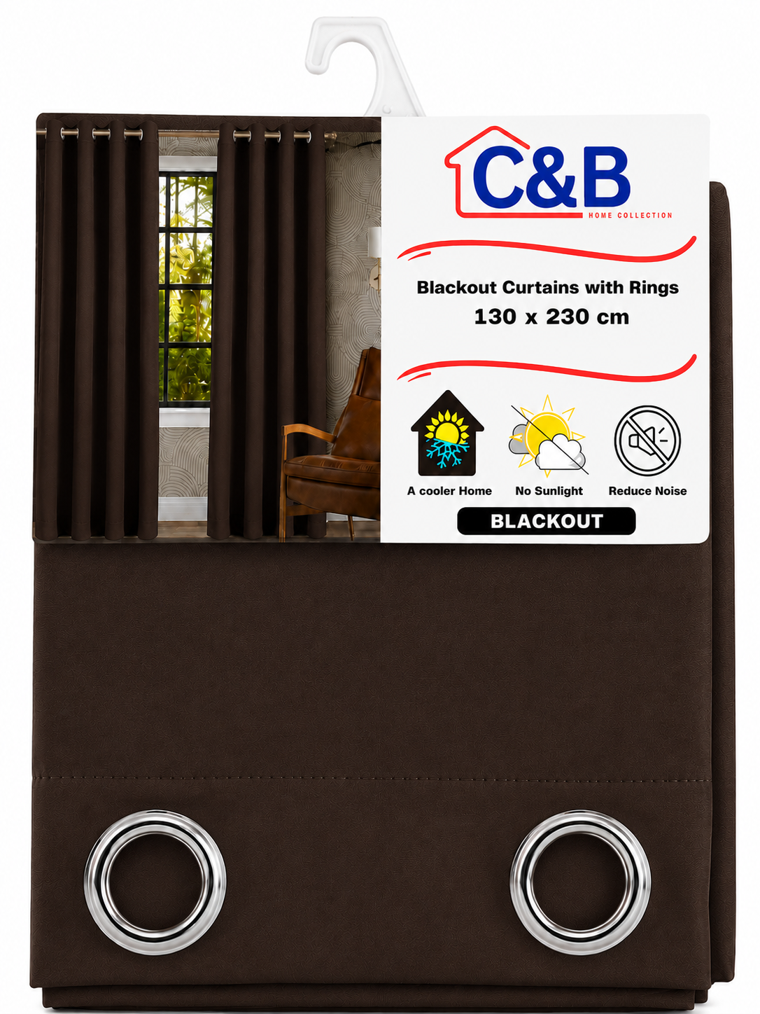 Blackout Curtains With Rings 130 x 230 cm
