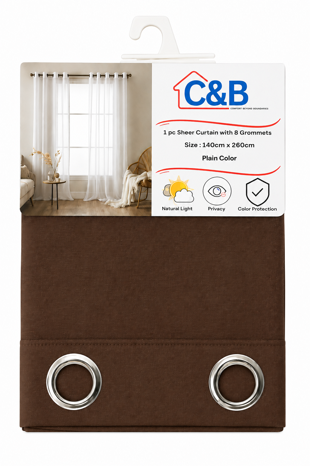 Sheer Curtains with Rings – 140 × 260 cm