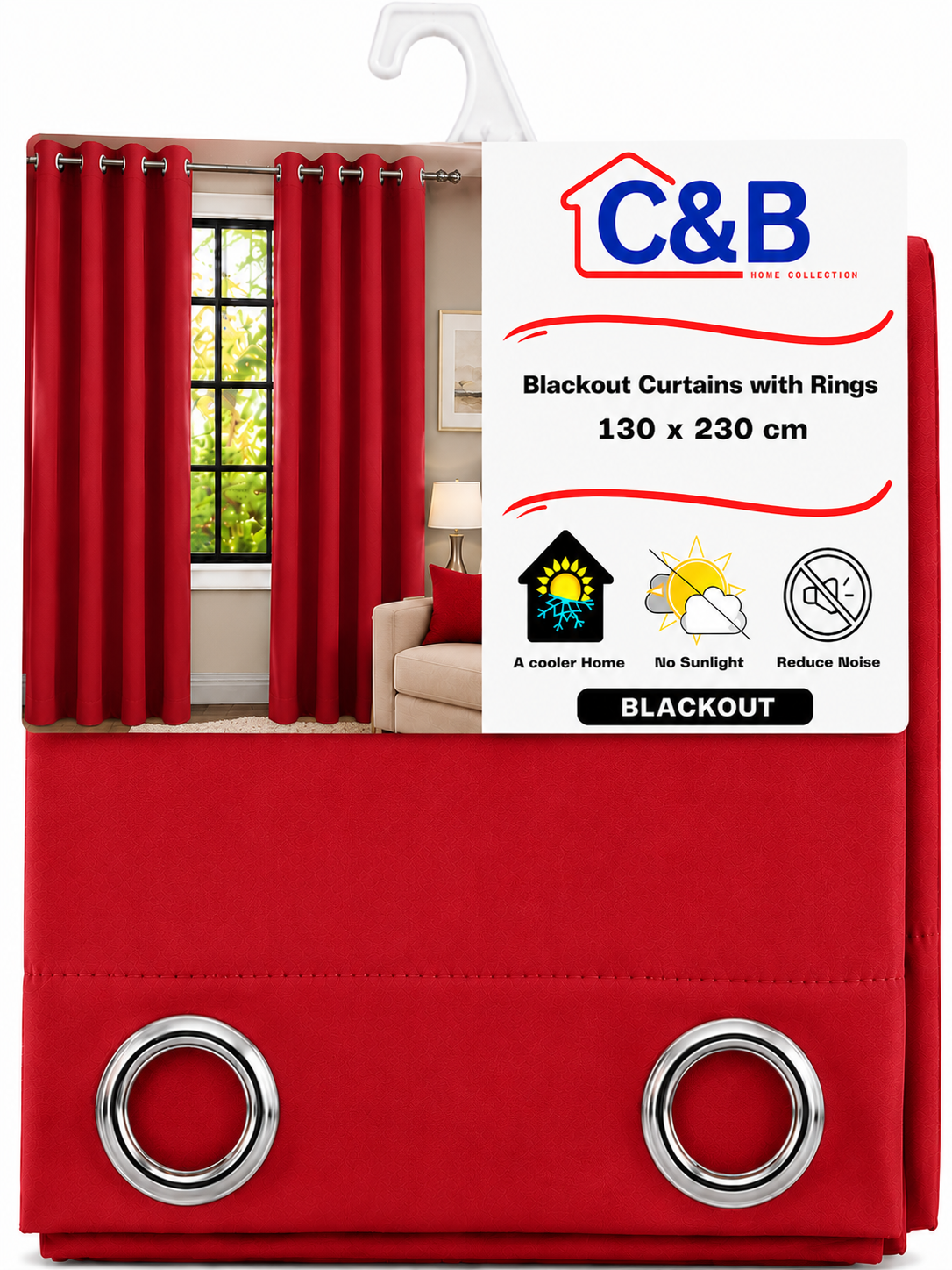 Blackout Curtains With Rings 130 x 230 cm