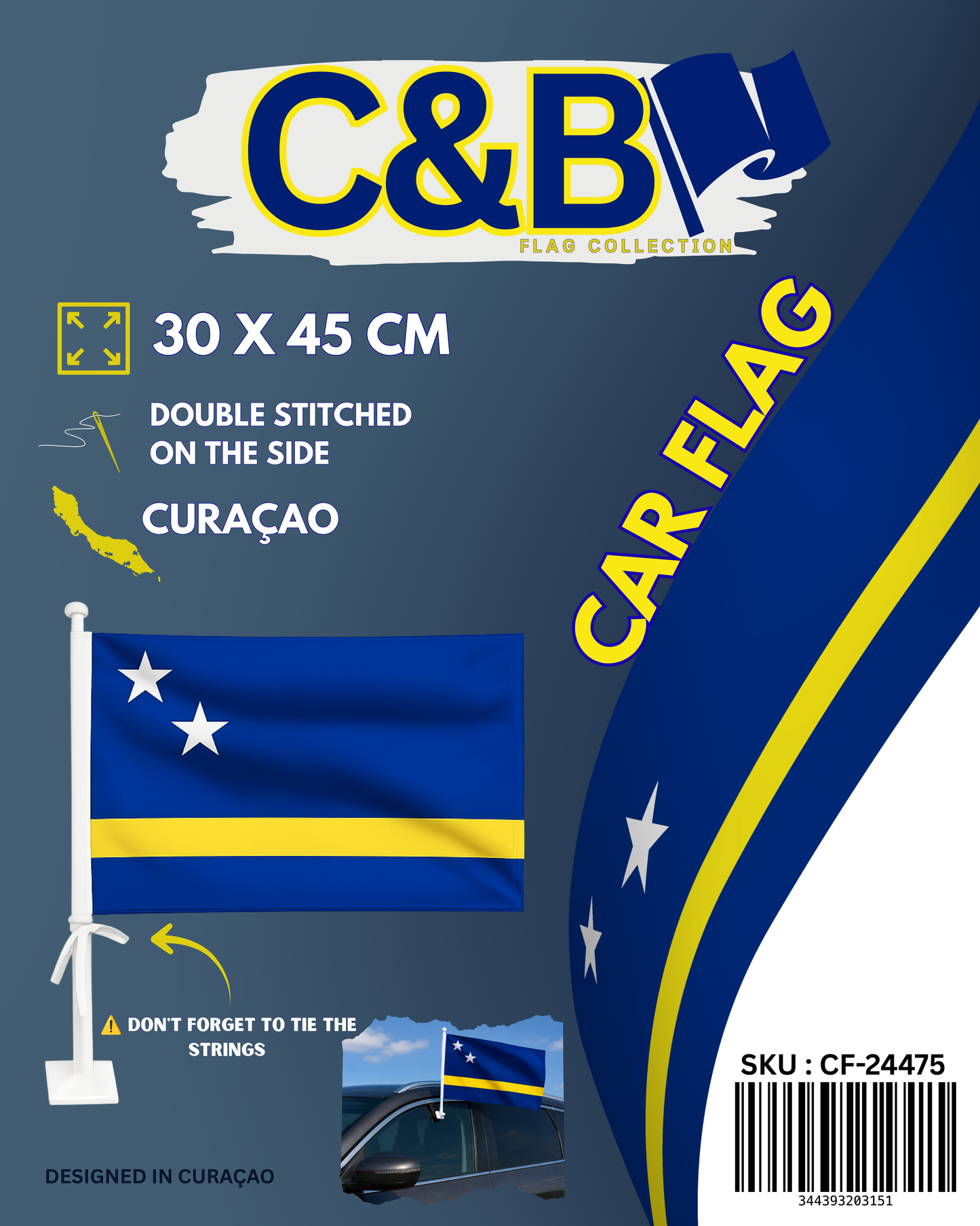Curacao Premium Car Flags