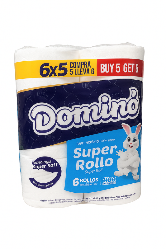 Domino Super Rollo Toilet Paper – 6 Rolls