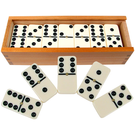 Double Six Dominoes with Wood Case – Set of 28