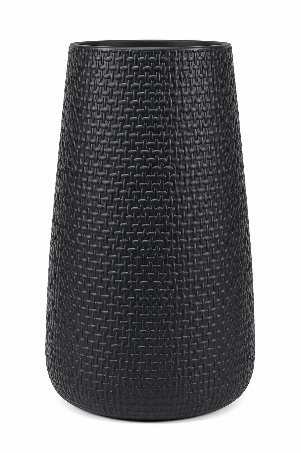 Black Textured Decorative Planter