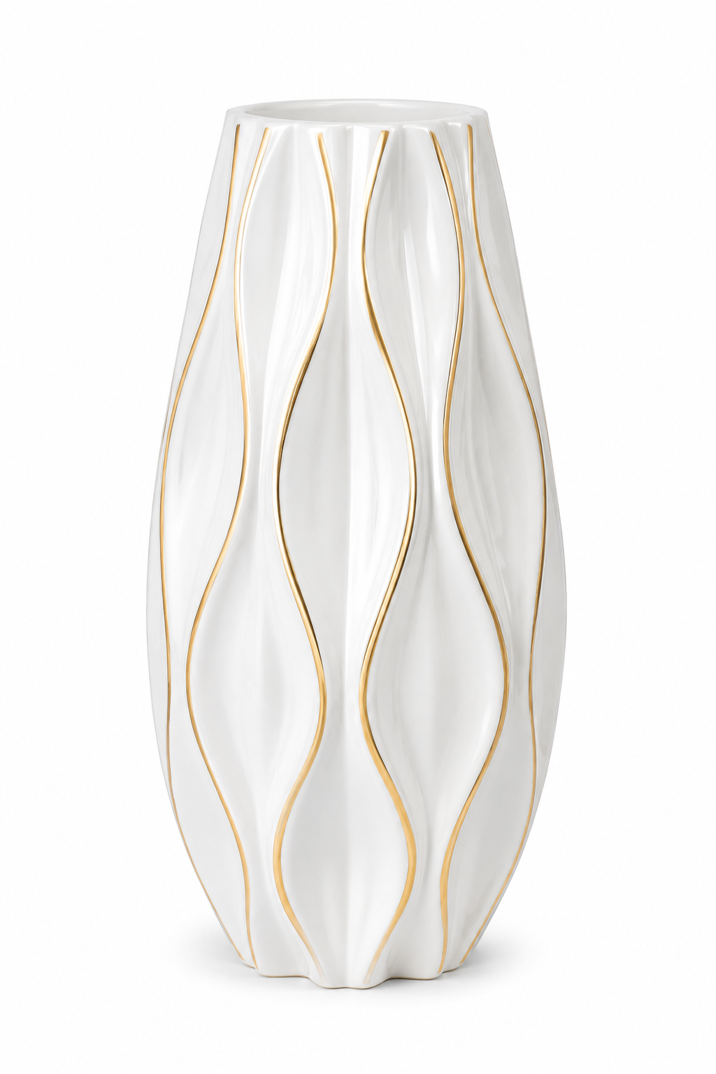 Black Ceramic Decorative Vase – 22 cm