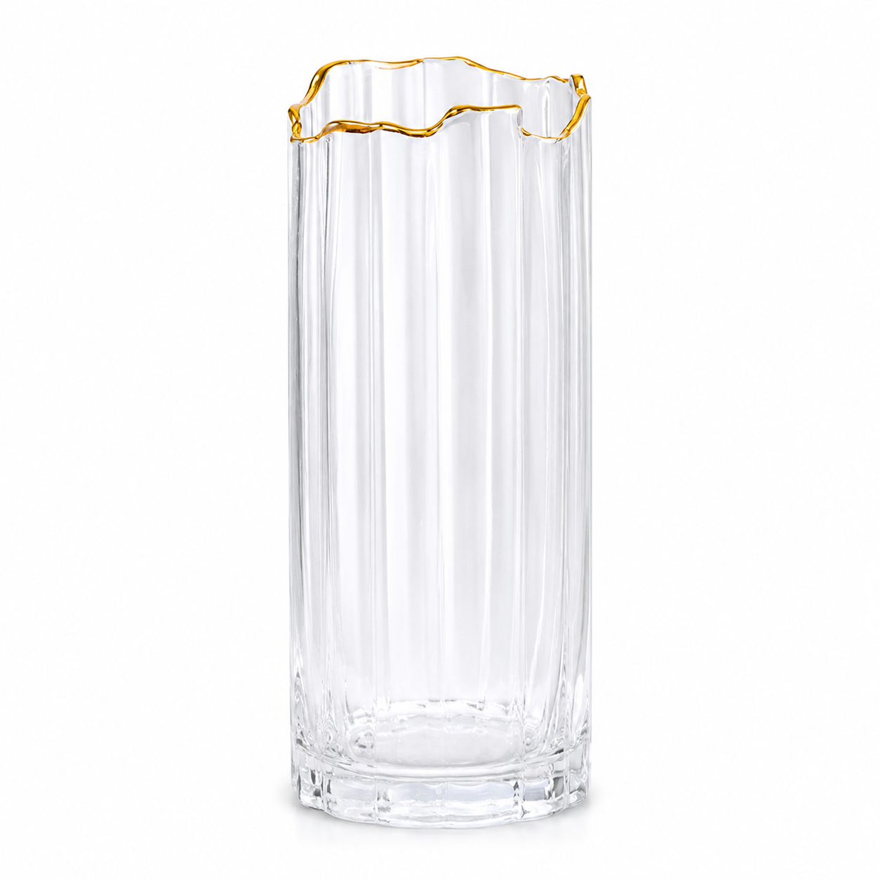 Clear Fluted Glass Vase (24.5 cm)