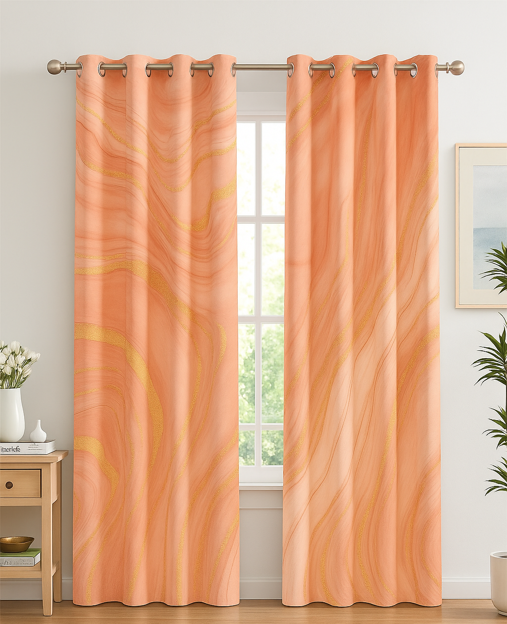 Blackout Curtain Pink & White Strip-5