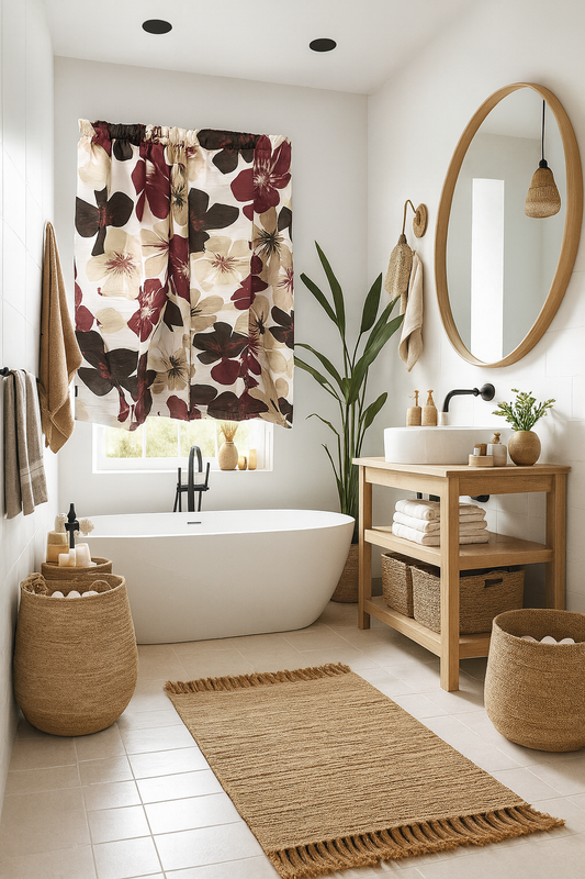 Bathroom Window Curtain Set 152cmX81cm