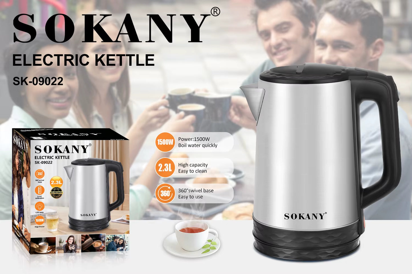 Sokany  Electric Kettle-SK-09022