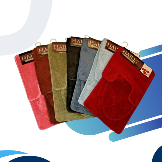 Toilet Mat 3Pcs Set Green