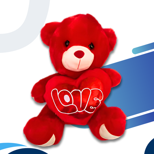 Red Bear Holding Love Heart 30cm
