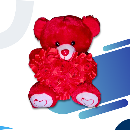 Red Bear Holding Red Flowersheart