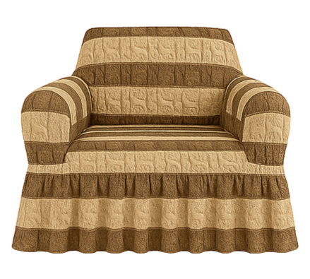 1 Seater Striped Popcorn Sofa Cover