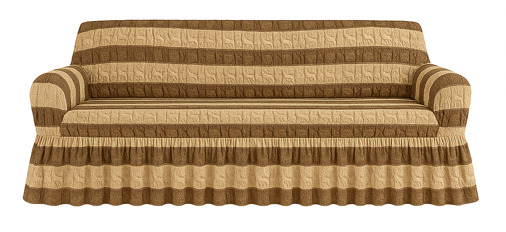 3 Seater Striped Popcorn Sofa Cover