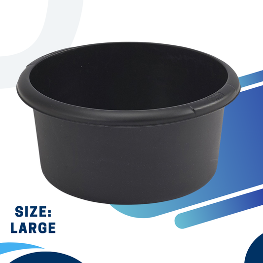 Black Laundry Plastic Bucket Large (ROUND)