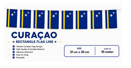Banderin Curacao Rectangle hanging Flag 21 cm x 30cm