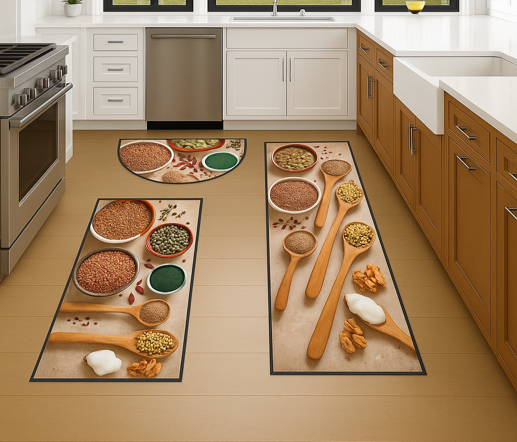 Rustic Spice & Grain Kitchen Mat Set