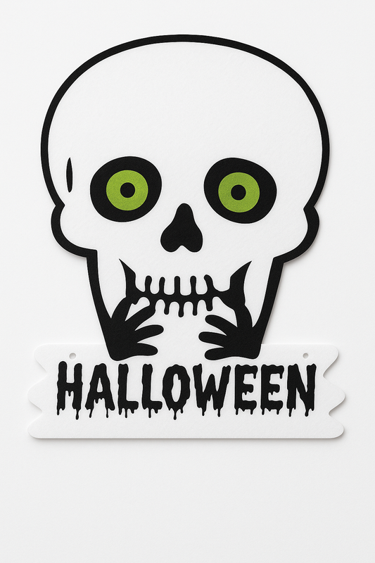 Skull Head Halloween Decoration BOO