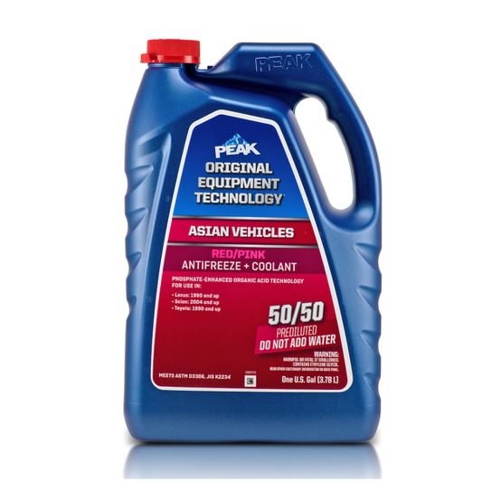 PEAK Original Equipment Technology Antifreeze + Coolant (Asian Vehicles)