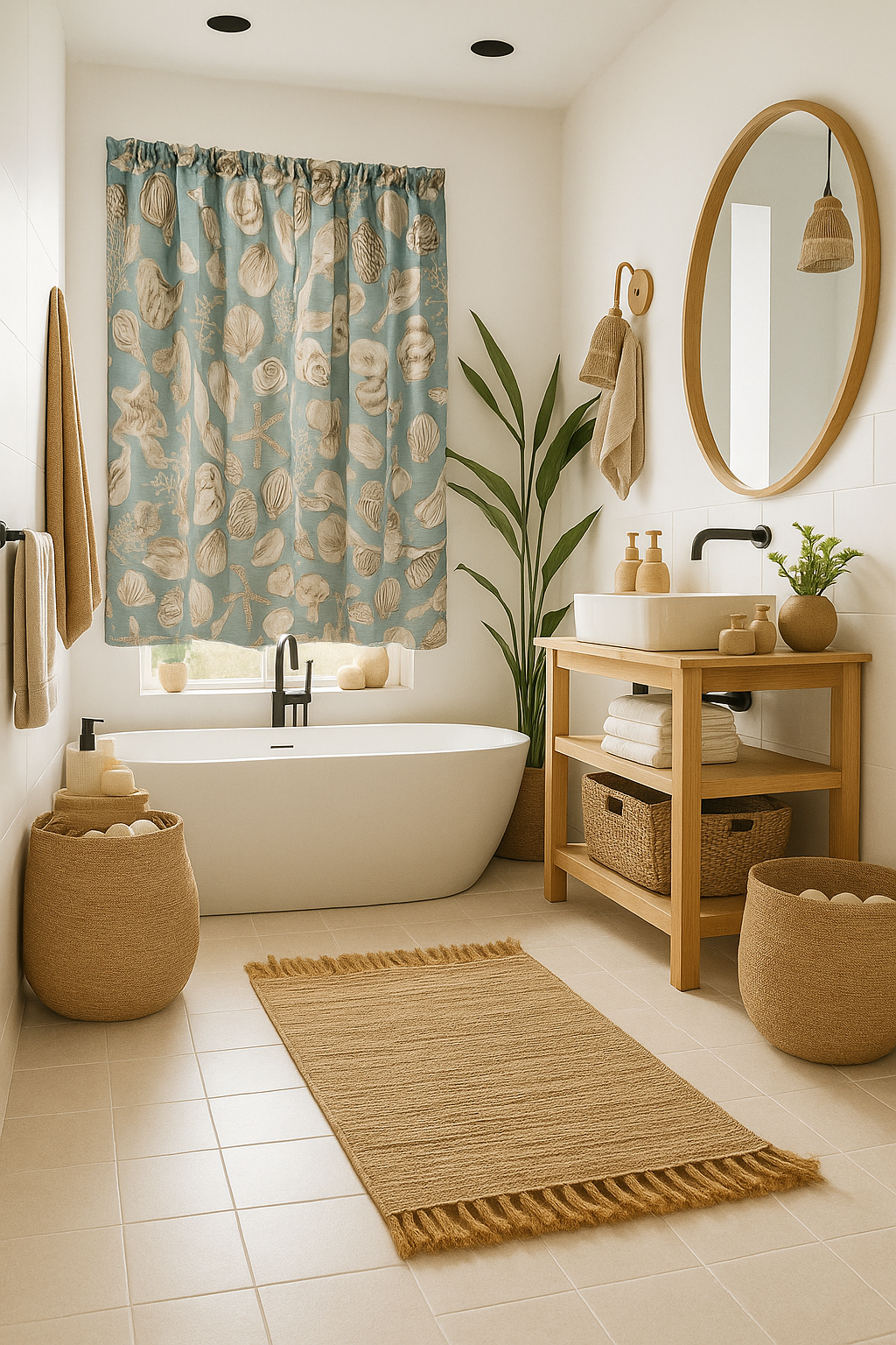 Bathroom Window Curtain Set 152cmX81cm