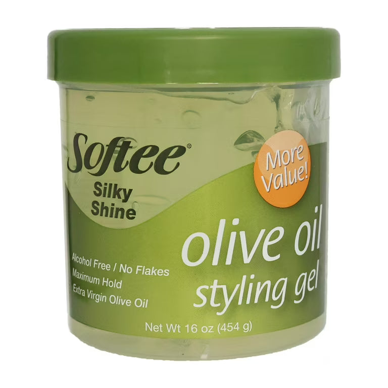 Softee Olive Oil Styling Gel – Silky Shine (16 oz / 454 g)