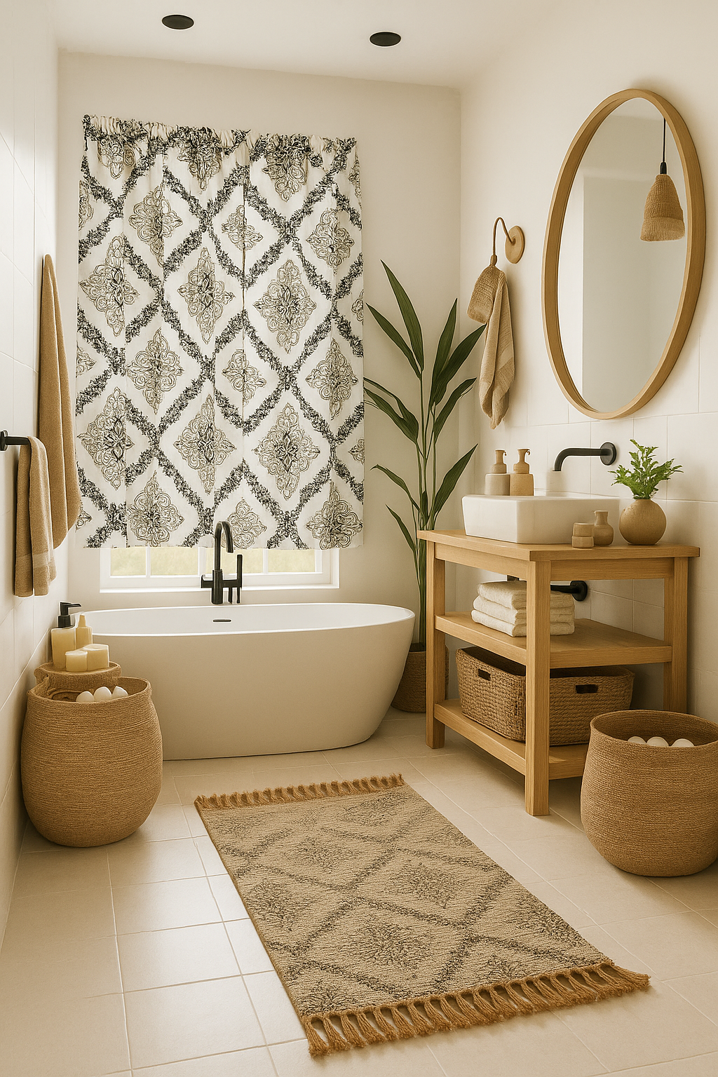 Bathroom Window Curtain Set 152cmX81cm