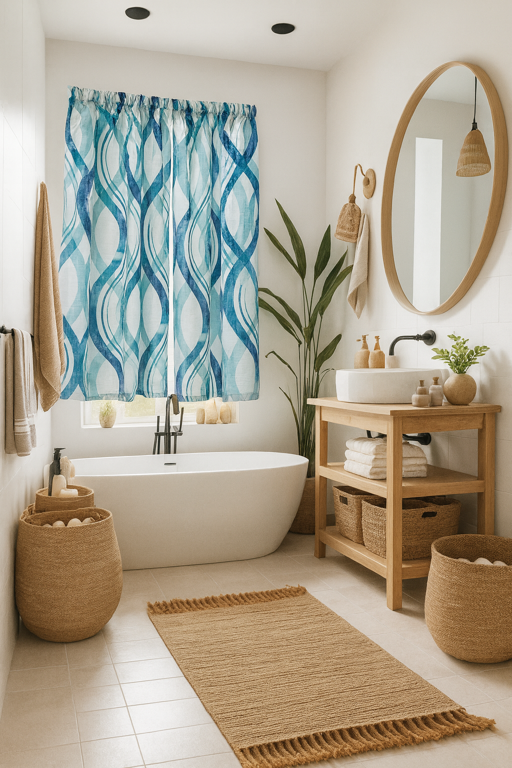 Bathroom Window Curtain Set 152cmX81cm