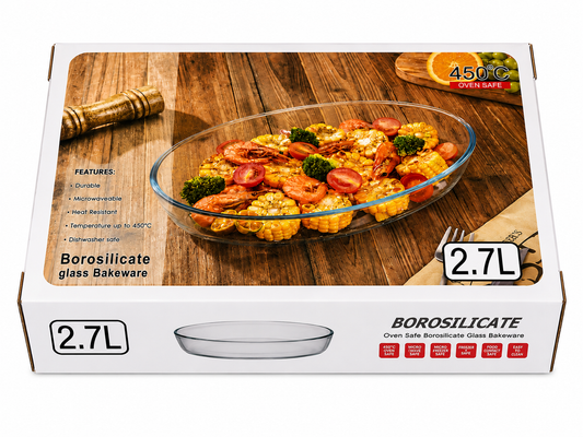 Borosilicate Glass Oval Bakeware – 2.7L