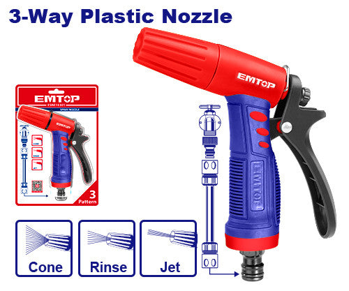 EMTOP Plastic Multi-Pattern Garden Hose Sprayer