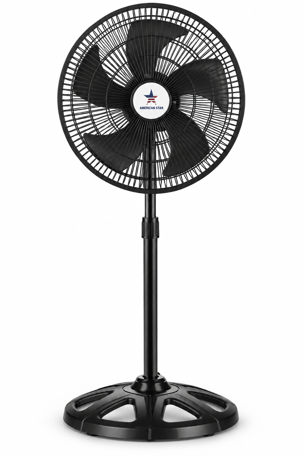 American Star 12-inch standing fan LFS-30S1 on white background